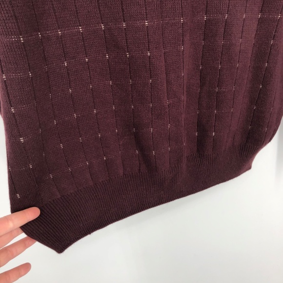 Weatherproof Mens Sweater‎ Size XXL Burgundy Wine Fitted Waist Cuffs Pullover - Picture 6 of 13